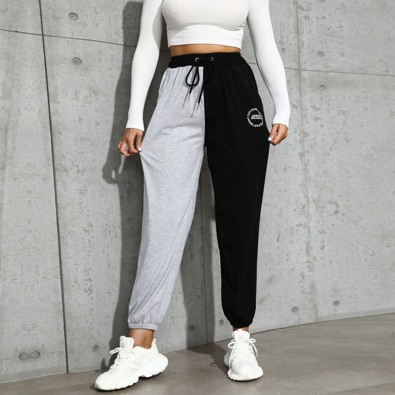 Damen Zweifarbige Jogginghose im Colorblock‑Design mit Tunnelzug und elastischen Bündchen Nord Taschen