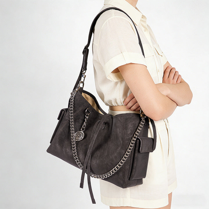 Damen modische Schultertasche aus hochwertigem Wildleder Nord Taschen