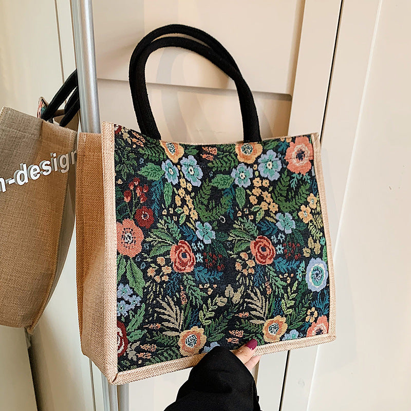 Damen Tragetasche mit floralem Stickdesign Nord Taschen
