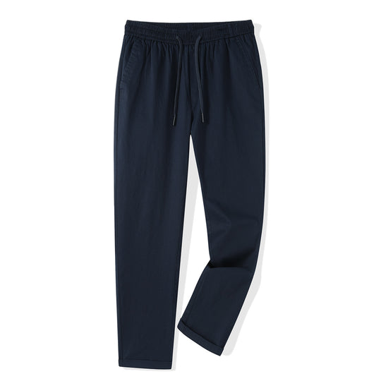 Herren Leichte Baumwoll-Mix-Hose mit elastischem Kordelbund und geradem Bein Nord Taschen