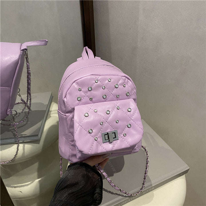 Damen Mini-Rucksackhandtasche mit eleganter Steppung und funkelnden Akzenten Nord Taschen
