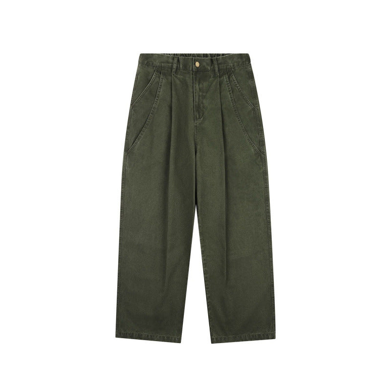 Damen Hochtaillierte Culotte-Hose mit weitem Bein, Bundfalten und soften Denimgriff Nord Taschen