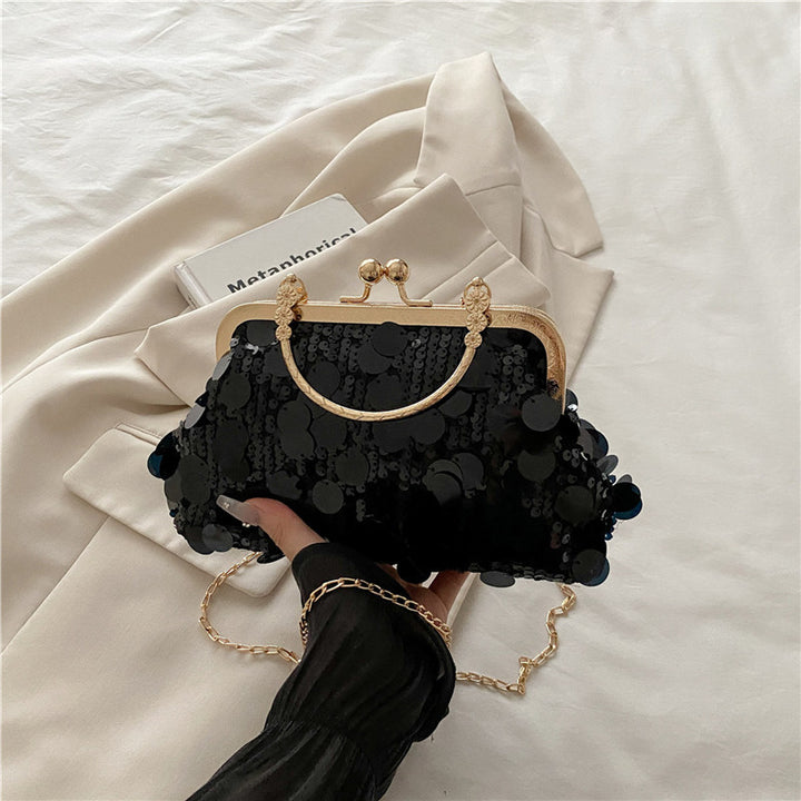 Damen glamouröse Clutch Tasche mit funkelnden Pailletten Nord Taschen