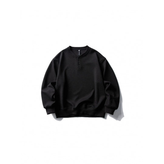 Unisex Waffelstrick-Henley-Sweatshirt im Oversize‑Cut mit Knopfleiste Nord Taschen
