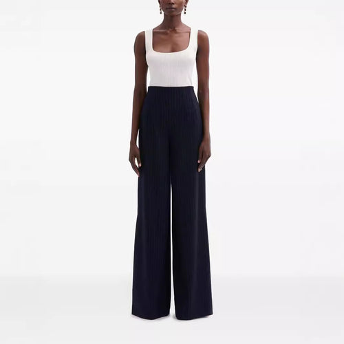 Damen Hochtaillierte Plissee‑Palazzohose mit weitem Bein Nord Taschen