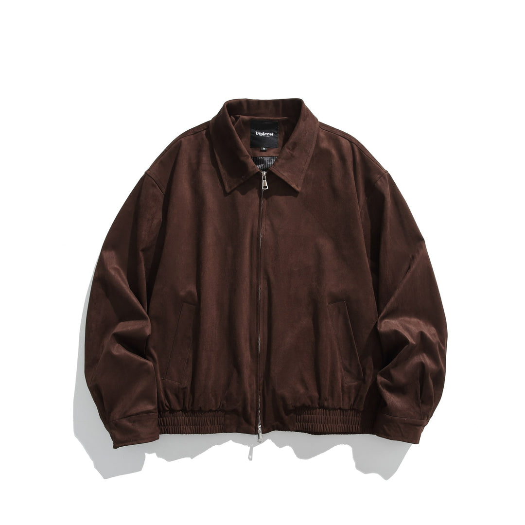 Herren Kurz geschnittener Velours‑Blouson mit Hemdkragen, Zweiwege‑Reißverschluss und elastischem Saum Nord Taschen