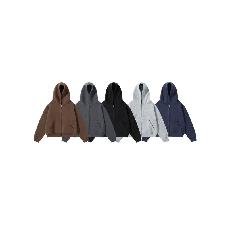 Unisex Oversize Kapuzenjacke mit durchgehendem Reißverschluss und Kängurutaschen aus Baumwoll-Fleece Nord Taschen