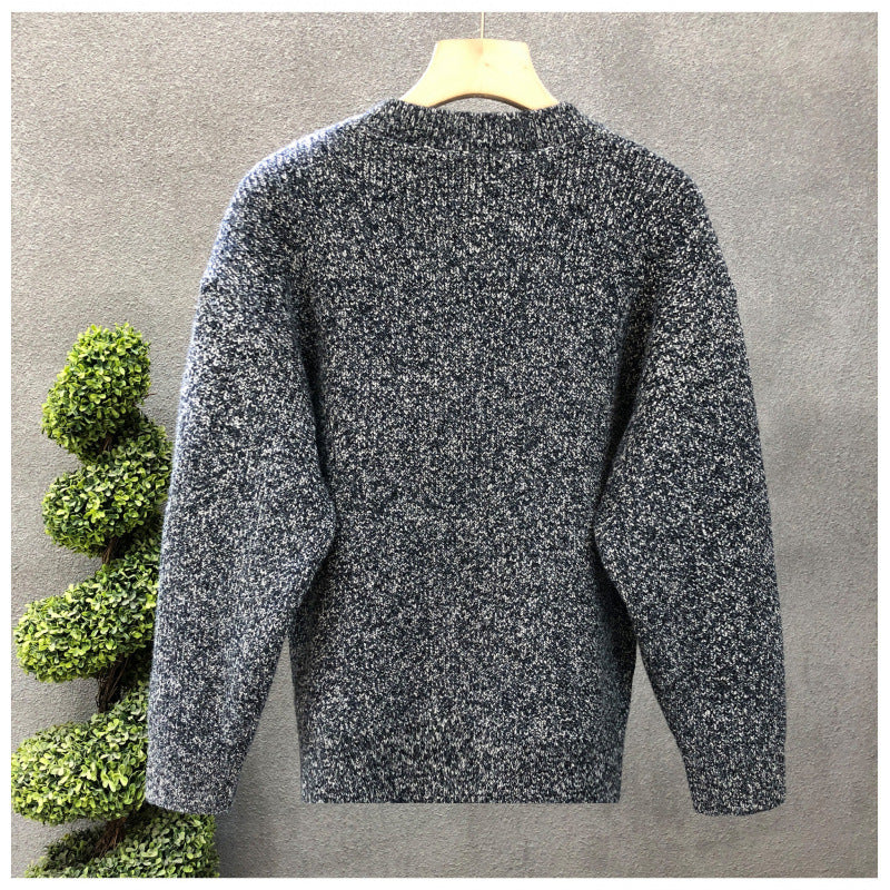 Herren Komfortabler Rippstrick-Halbknopfpullover mit Rundhalsausschnitt und legerer Passform Nord Taschen