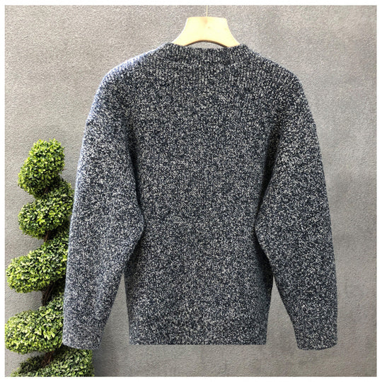 Herren Komfortabler Rippstrick-Halbknopfpullover mit Rundhalsausschnitt und legerer Passform Nord Taschen