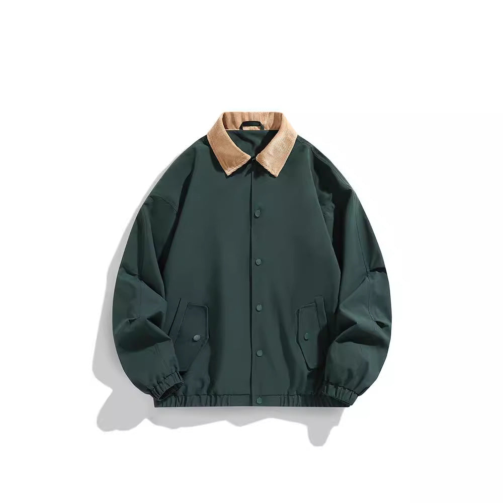 Herren Oversized Blouson mit Cordkragen, Druckknopfverschluss und Pattentaschen Nord Taschen