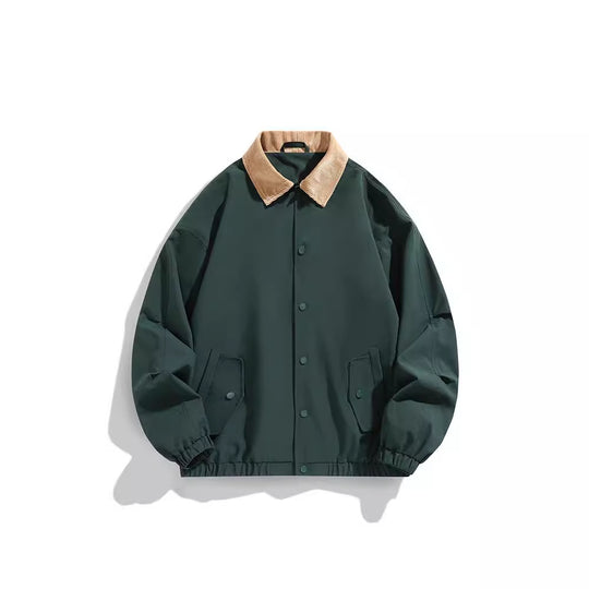 Herren Oversized Blouson mit Cordkragen, Druckknopfverschluss und Pattentaschen Nord Taschen