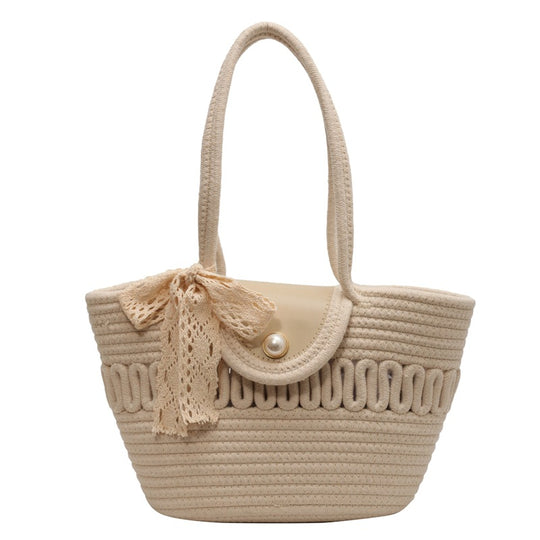 Damen Handtasche mit dekorativem Knoten- und Perlendesign Nord Taschen