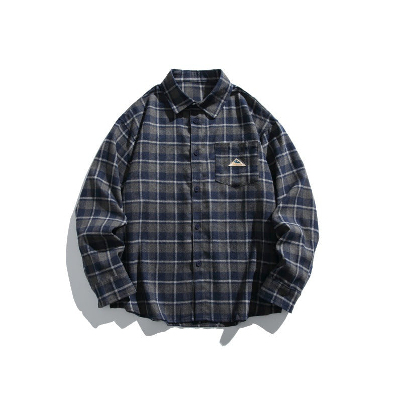 Herren Karierte Flanell-Hemdjacke im Overshirt-Look mit Brusttasche Nord Taschen