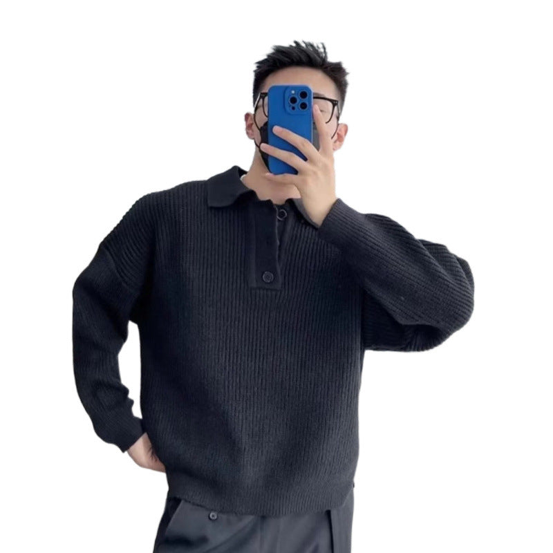 Herren Feinstrick-Polo-Pullover mit Halbschlupf‑Knopfleiste, Rippstruktur und Seitenschlitzen Nord Taschen