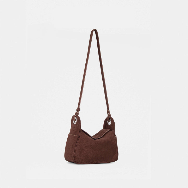 Damen stilvolle Schultertasche aus feinem Wildleder Nord Taschen