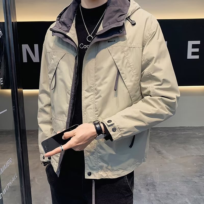 Herren Leichte Funktionsjacke mit Kapuze, wasserabweisender Mikro-Finish und Multifunktions-Taschen Nord Taschen