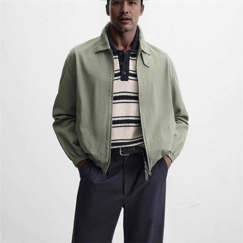 Herren Leichter Kurzblouson im Harrington‑Stil mit Reißverschluss und elastischen Bündchen Nord Taschen
