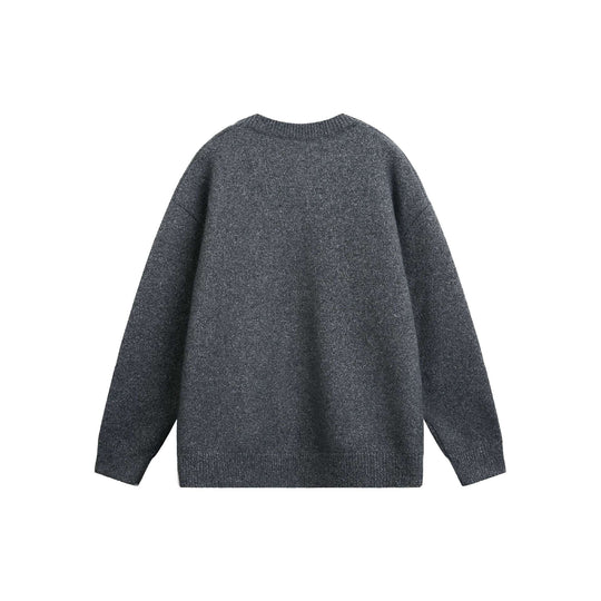 Damen Oversize V Neck Strickpullover mit Henley-Optik und gerippten Bündchen Nord Taschen