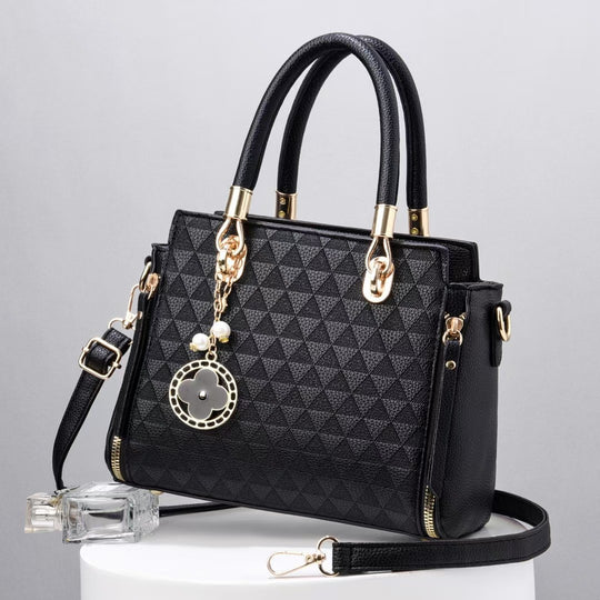 Damen Designer-Handtasche mit geometrischem Schmuckmuster und abnehmbarem Tragegurt Nord Taschen