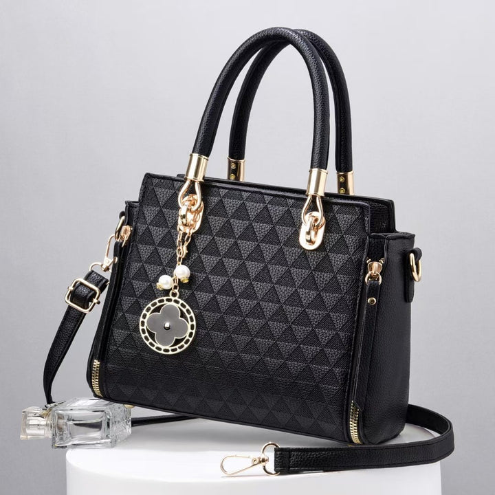 Damen Designer-Handtasche mit geometrischem Schmuckmuster und abnehmbarem Tragegurt Nord Taschen