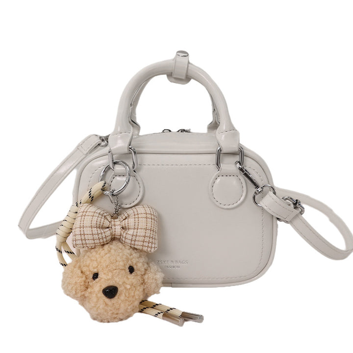 Damen Mini-Handtasche mit abnehmbarem Plüschanhänger Nord Taschen