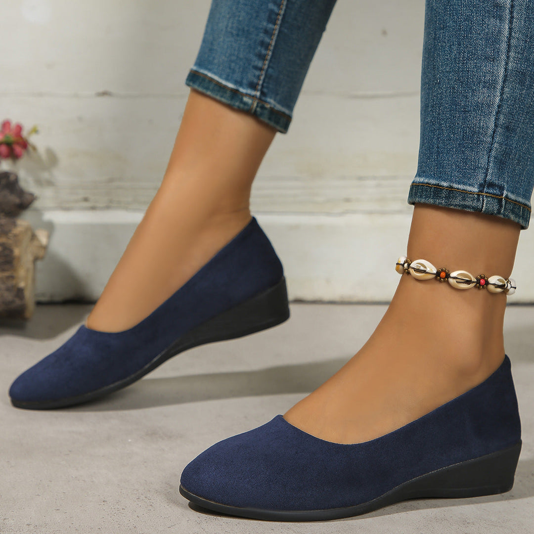 Damen elegante Wedge-Pantoletten mit überkreuzten Riemen und komfortablem Fußbett