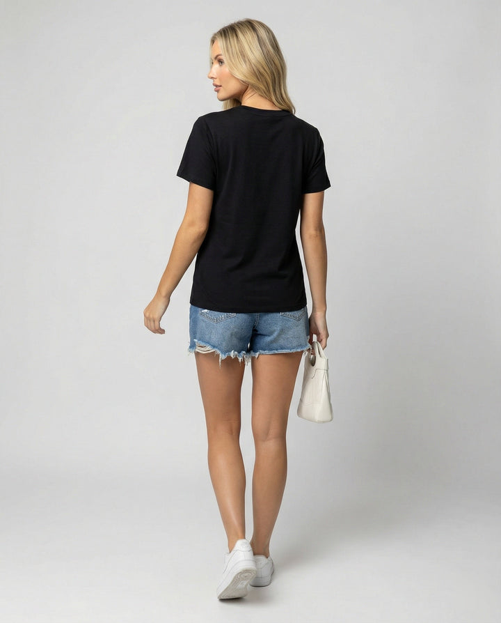 Elegantes Damen Seiden-T-Shirt Kurzarm Elastisch Rundhals Sommer Oberteil Weiß