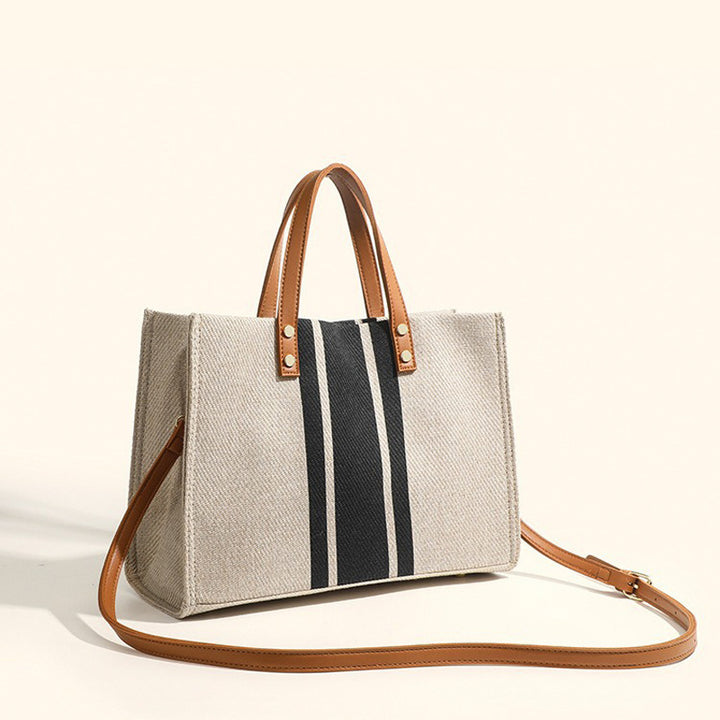 Damen Tragetasche mit geometrischem Faltendesign und robusten Kunstledergriffen Nord Taschen