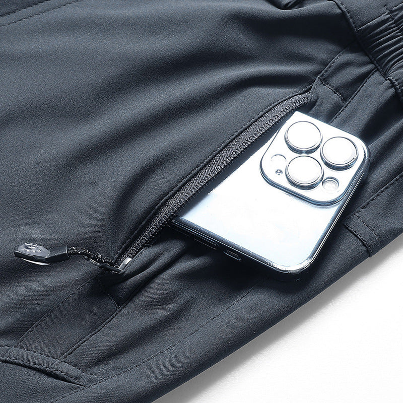 Herren Softshell-Funktionshose mit Knievorformung, verstellbarem Bund und integrierter Gürtelöse Nord Taschen