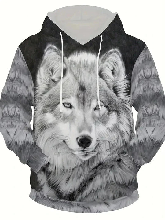 Damen Kapuzenpullover mit Wolf- und Schmetterlingsmotiv Nord Taschen