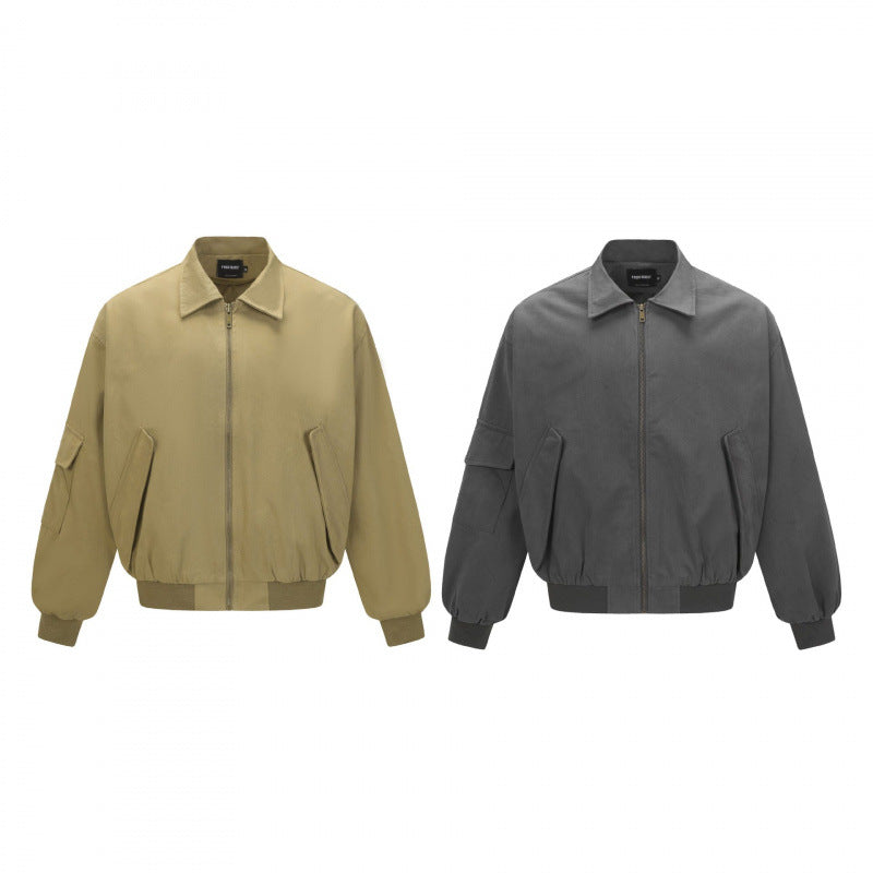 Unisex Oversize-Bomberjacke im Utility-Stil mit Reißverschluss, aufgesetzten Klappentaschen und Rippabschluss Nord Taschen