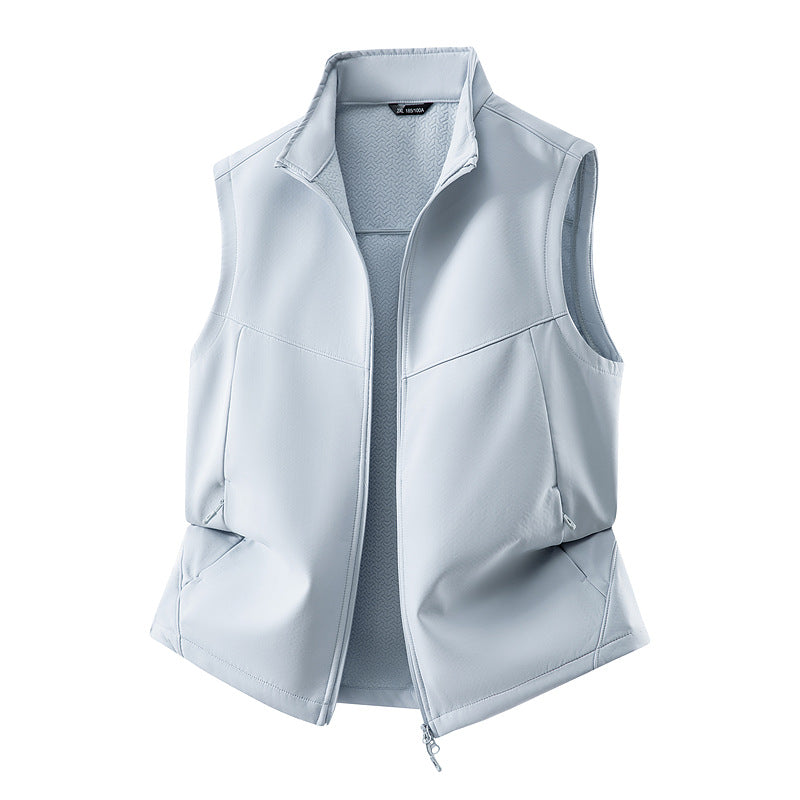 Damen Ärmellose Softshell-Weste mit Stehkragen, Stretchfutter und Zweiwege-Reißverschluss Nord Taschen