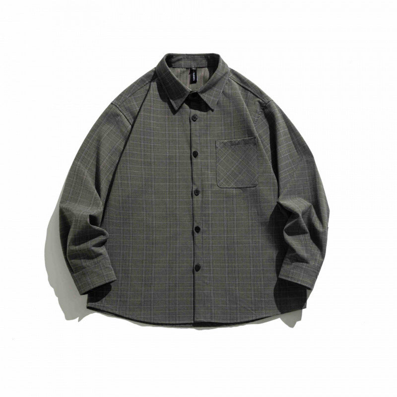 Unisex Kariertes Overshirt im Boxy-Schnitt mit Brustpattentasche und Hemdkragen Nord Taschen