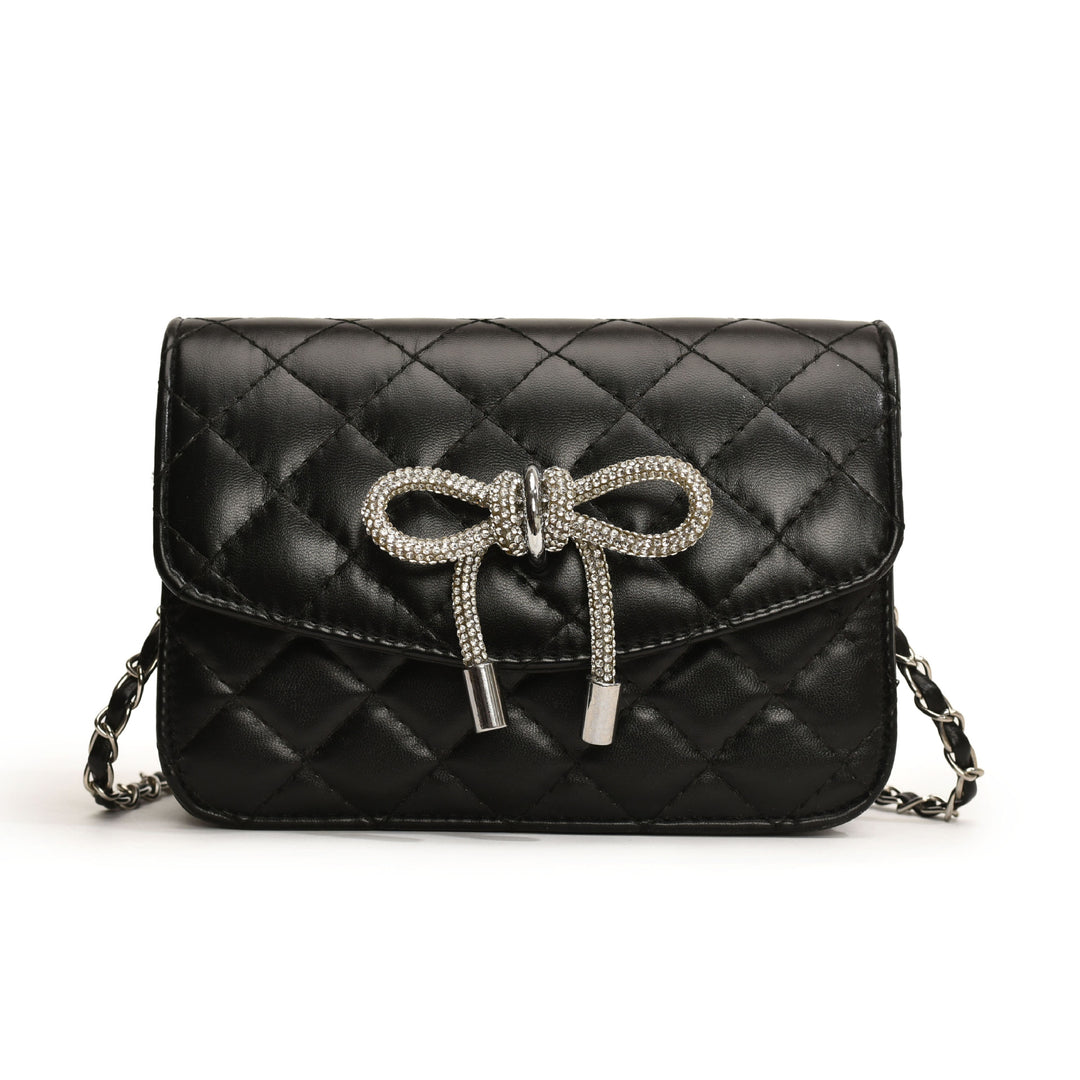 Damen Mini-Handtasche mit luxuriösem Steppmuster und funkelndem Kettenanhänger Nord Taschen