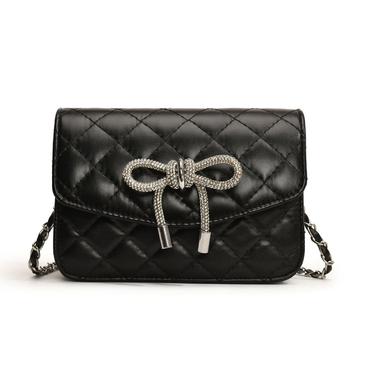 Damen Mini-Handtasche mit luxuriösem Steppmuster und funkelndem Kettenanhänger Nord Taschen