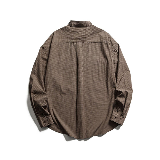 Herren Karo-Hemdjacke mit Stehkragen und aufgesetzten Brusttaschen Nord Taschen