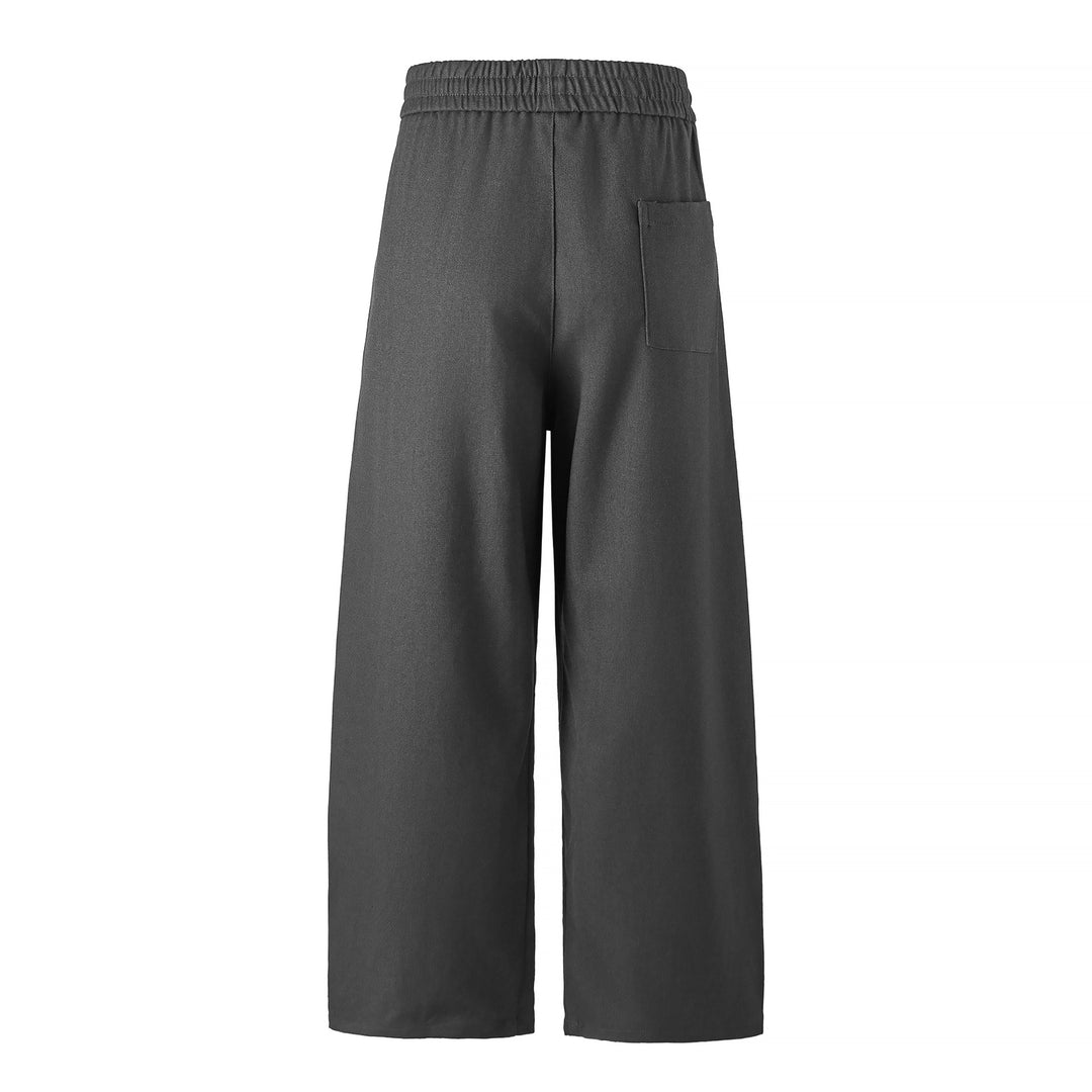 Damen Hochtaillierte Culotte-Hose mit weitem Bein und elastischem Bund Nord Taschen