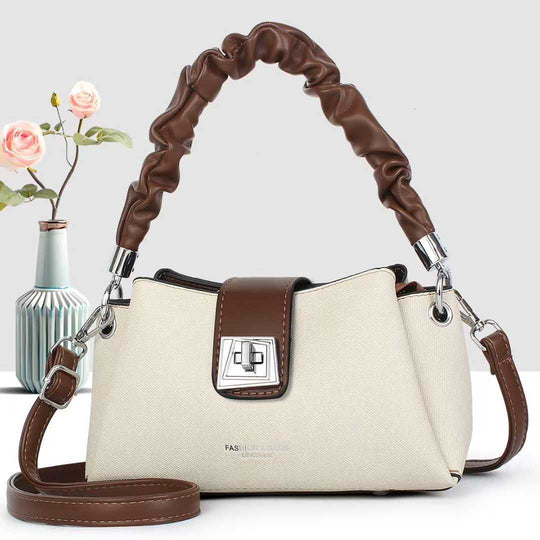 Damen Umhängetasche mit trendigem geflochtenem Tragegriff und abnehmbarem Schulterriemen Nord Taschen