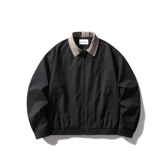 Herren Leichte Harringtonjacke mit Cordkragen und elastischem Saum Nord Taschen