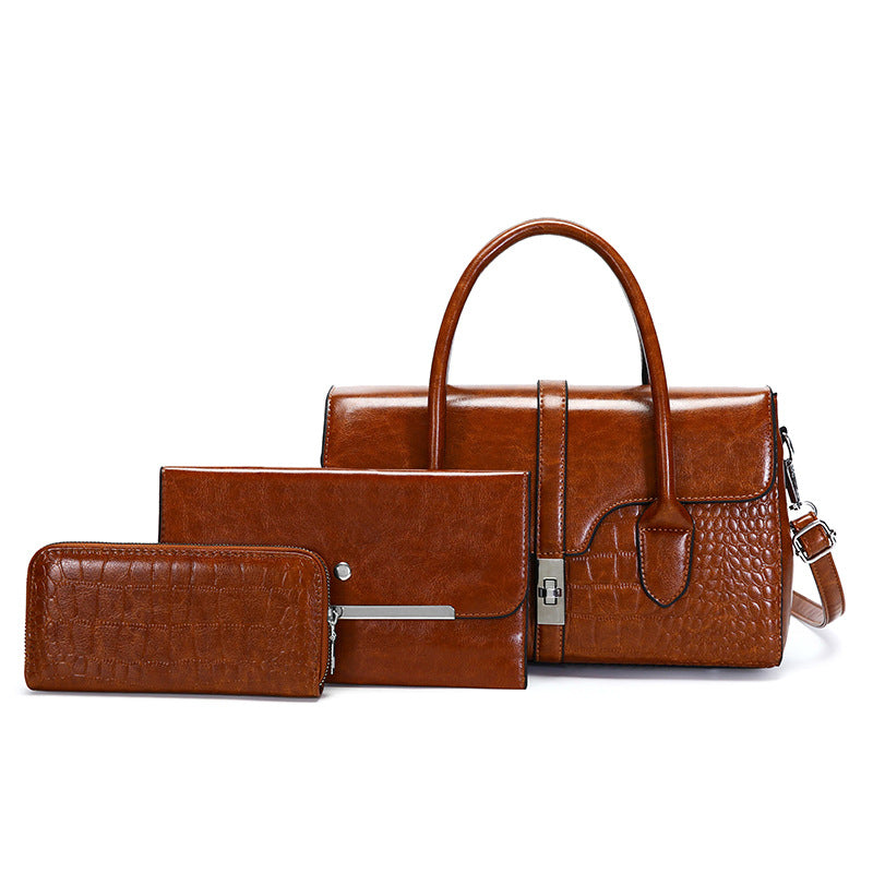 Damen Handtaschen-Set mit eleganter Prägung und praktischem Innenlayout Nord Taschen