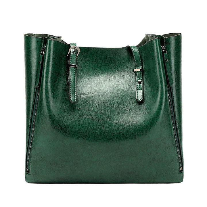 Damen Shopper-Tasche mit stilvollen Seitentaschen und praktischem Reißverschluss Nord Taschen