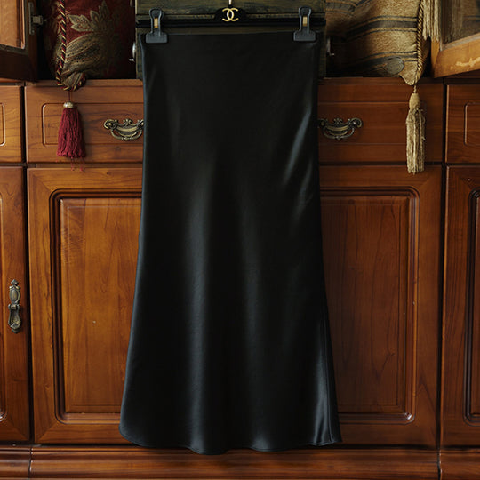 Damen Eleganter Satin-Midirock Nord Taschen