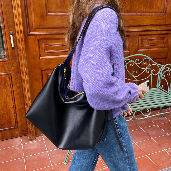 Damen Hobo-Tasche aus hochwertigem Kunstleder mit praktischem Faltendesign Nord Taschen