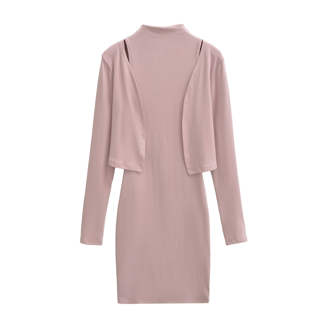 Damen Figurnahes Midikleid mit integriertem Bolero und Stehkragen Nord Taschen