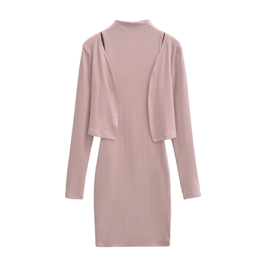 Damen Figurnahes Midikleid mit integriertem Bolero und Stehkragen Nord Taschen