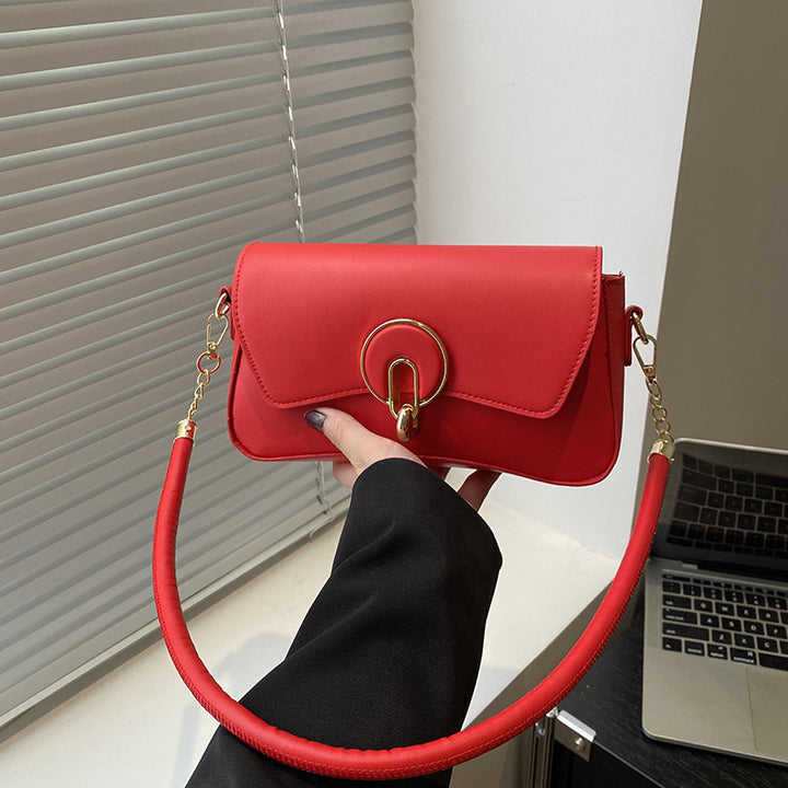 Damen elegante Umhängetasche mit strukturiertem Klappverschluss Nord Taschen