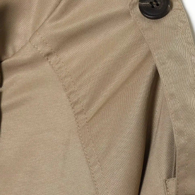 Damen Kurz geschnittener Trenchblouson mit hohem Stehkragen und Taillengürtel Nord Taschen