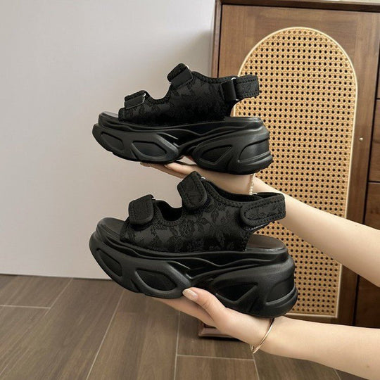 Damen Plateau-Sandalen mit verziertem Riemen und komfortabler Sohle Nord Taschen