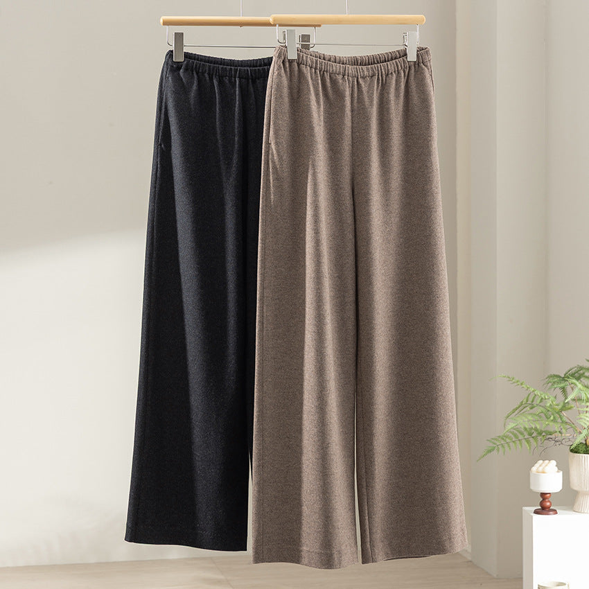 Damen Weite Feinstrick-Loungehose mit elastischem Bund Nord Taschen
