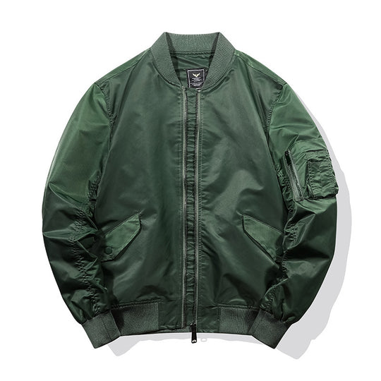 Herren Leichte Nylon-Bomberjacke im Aviator‑Style mit Ärmeltasche und windabweisender Shell Nord Taschen